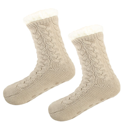 Cozy Fleece-Lined Grip Socks for Winter Comfort Additional Image 6