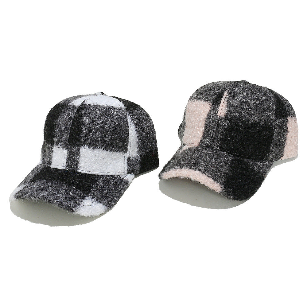 Cozy Plaid Wool Blend Baseball Cap - Vintage Warmth Additional Image 6