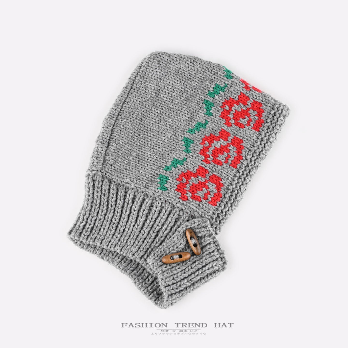 Floral Knit Balaclava Hat - Cozy Winter Warmth Additional Image 6