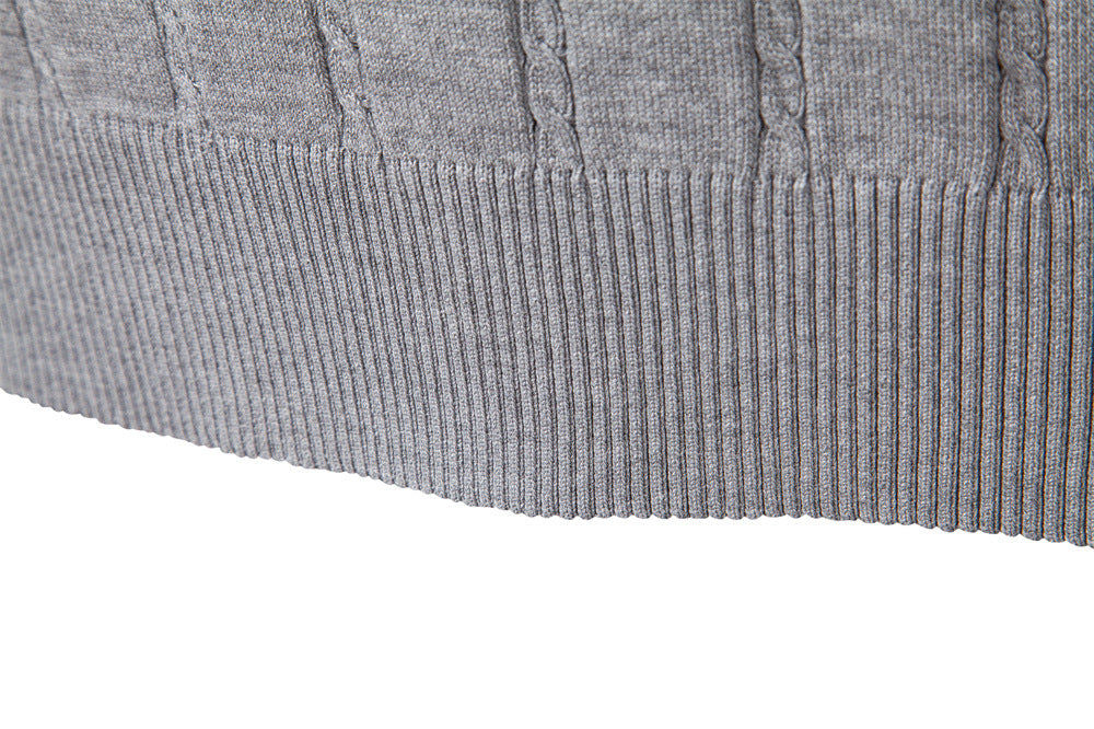 Men's V-Neck Cable Knit Vest: Smart Business Casual Additional Image 6