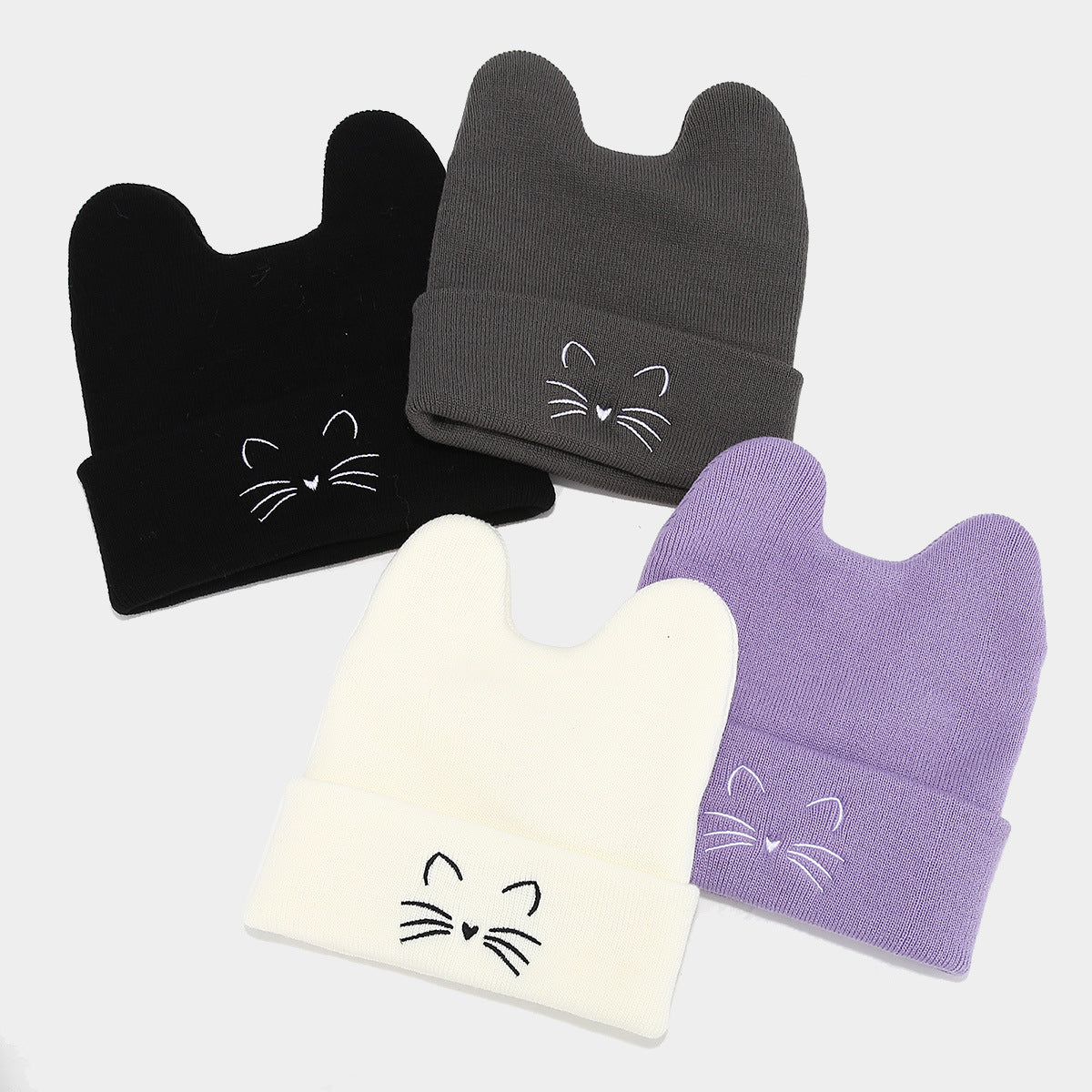 Cute Cat Ear Knit Beanie - College Style Additional Image 6