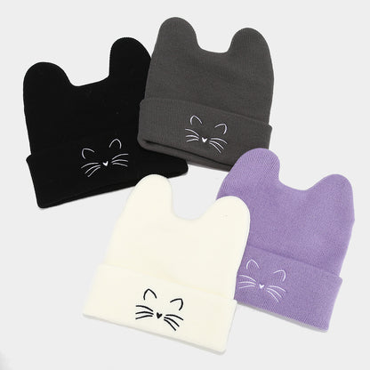Cute Cat Ear Knit Beanie - College Style Additional Image 6
