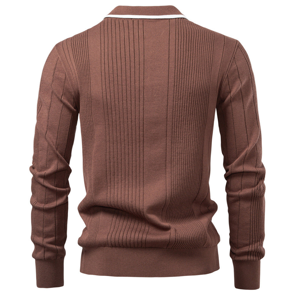 Men's Premium Half-Zip Knit Polo Sweater Additional Image 6