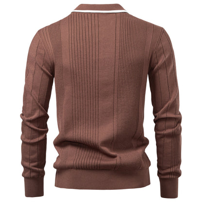 Men's Premium Half-Zip Knit Polo Sweater Additional Image 6
