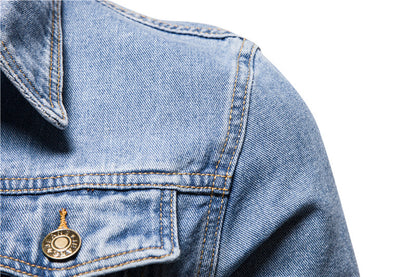 Men's Slim Fit Denim Jacket - Autumn/Winter Style Additional Image 6