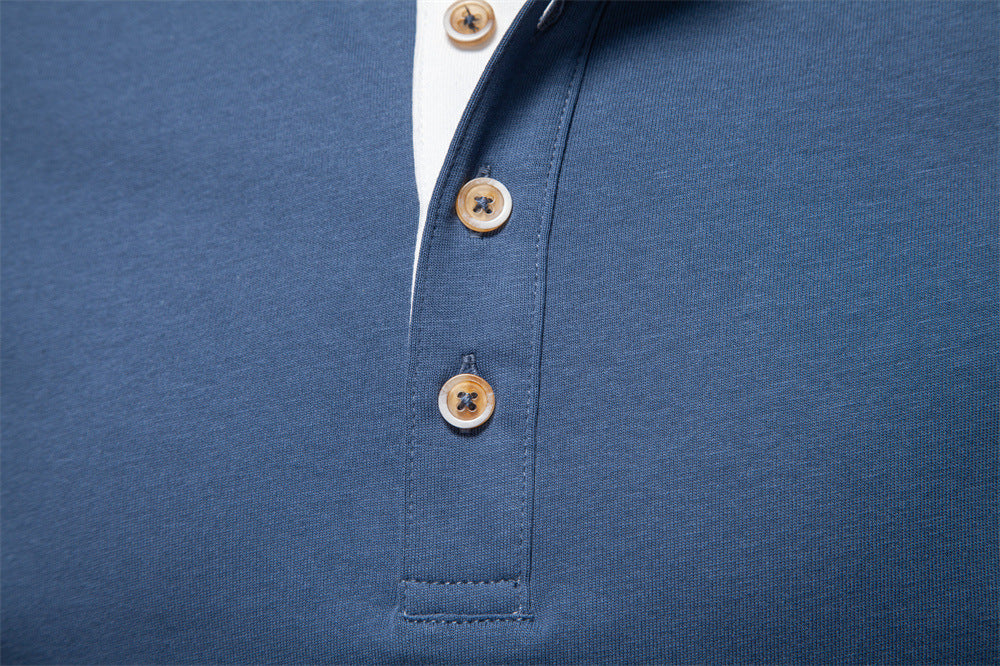 Men's Contrast Henley Long-Sleeve Tee Additional Image 7