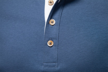 Men's Contrast Henley Long-Sleeve Tee Additional Image 7