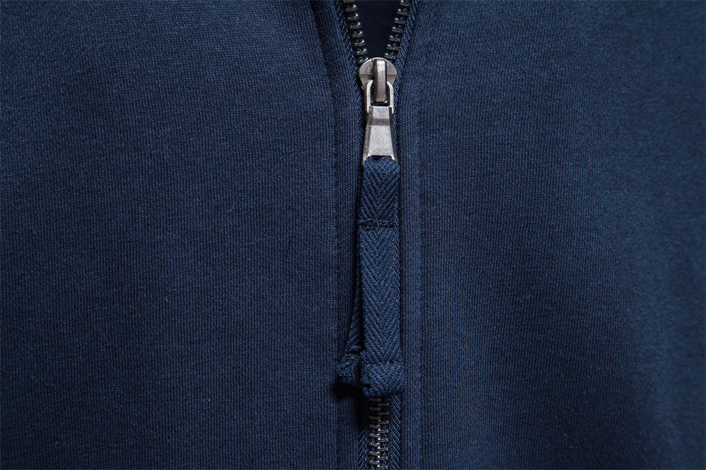 Men's Contrast Zip Stand Collar Sweater Additional Image 7