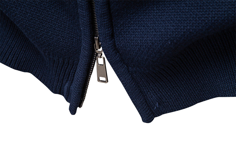 Men's Zipper Knit Cardigan Sweater Additional Image 7