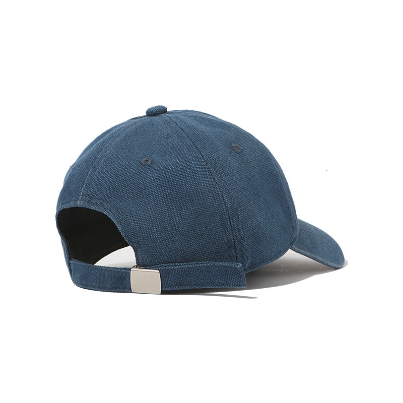 Washed Canvas Baseball Cap - Embroidered Casual Style Additional Image 7
