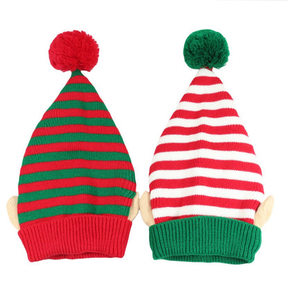 Cozy Striped Santa Hat with Ears & Pom-Pom Additional Image 7