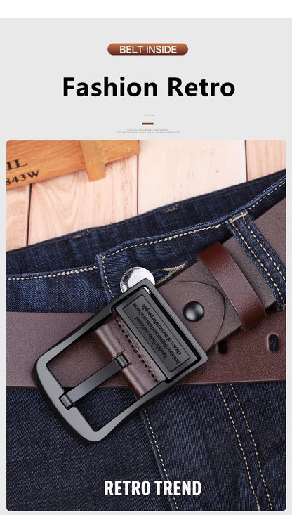 Retro Pin Buckle Belt for Men | Business & Casual Leather Additional Image 7