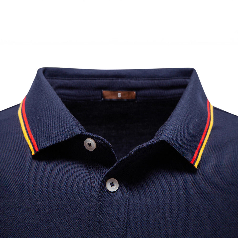 Men's Classic Fall Long-Sleeve Polo Shirt Additional Image 7