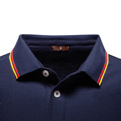 Men's Classic Fall Long-Sleeve Polo Shirt Additional Image 7