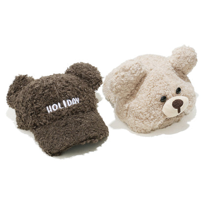 Cute Bear Ear Fleece Baseball Cap - Winter Warmth Additional Image 7