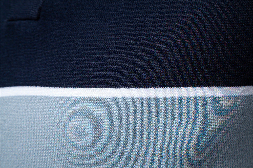 Men's Colorblock Knit Polo Shirt - Summer Casual Additional Image 7