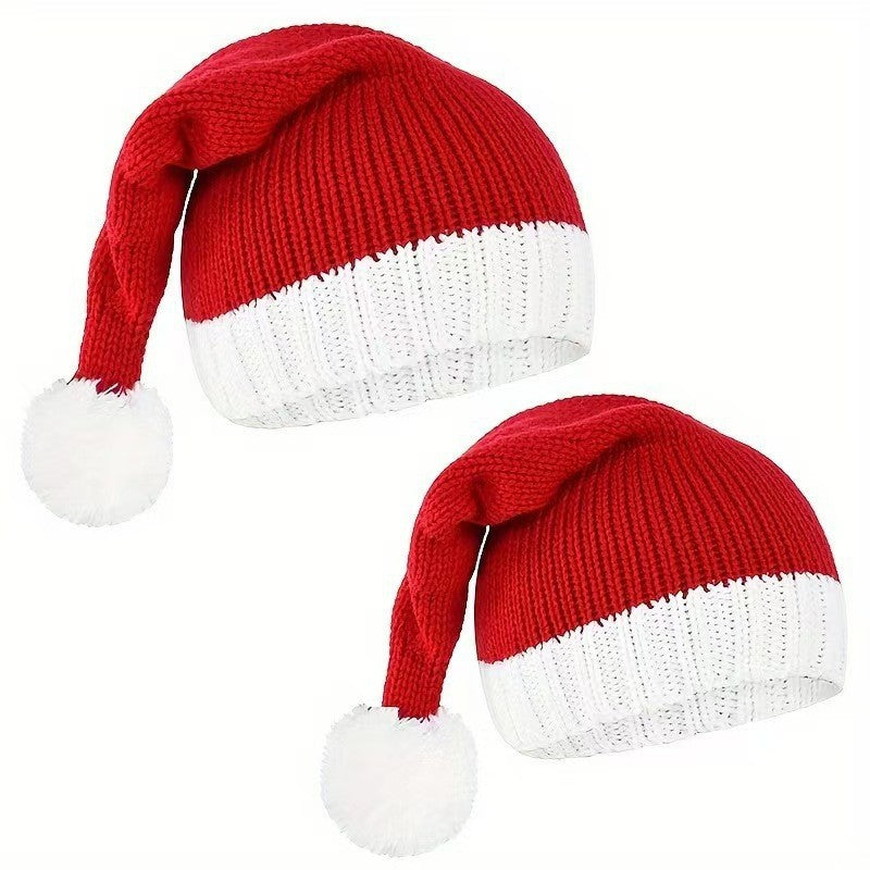 Classic Red Knit Christmas Hat - Adult & Kids Additional Image 7