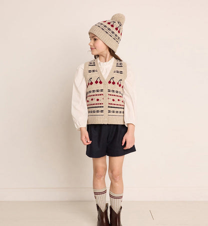 Girls' Cherry Wool Knit Hat - French Style Additional Image 7