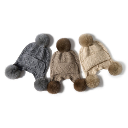 Cozy Cashmere Beanie with Genuine Fur Pom Additional Image 7
