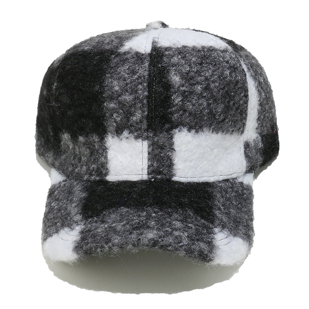 Cozy Plaid Wool Blend Baseball Cap - Vintage Warmth Additional Image 7