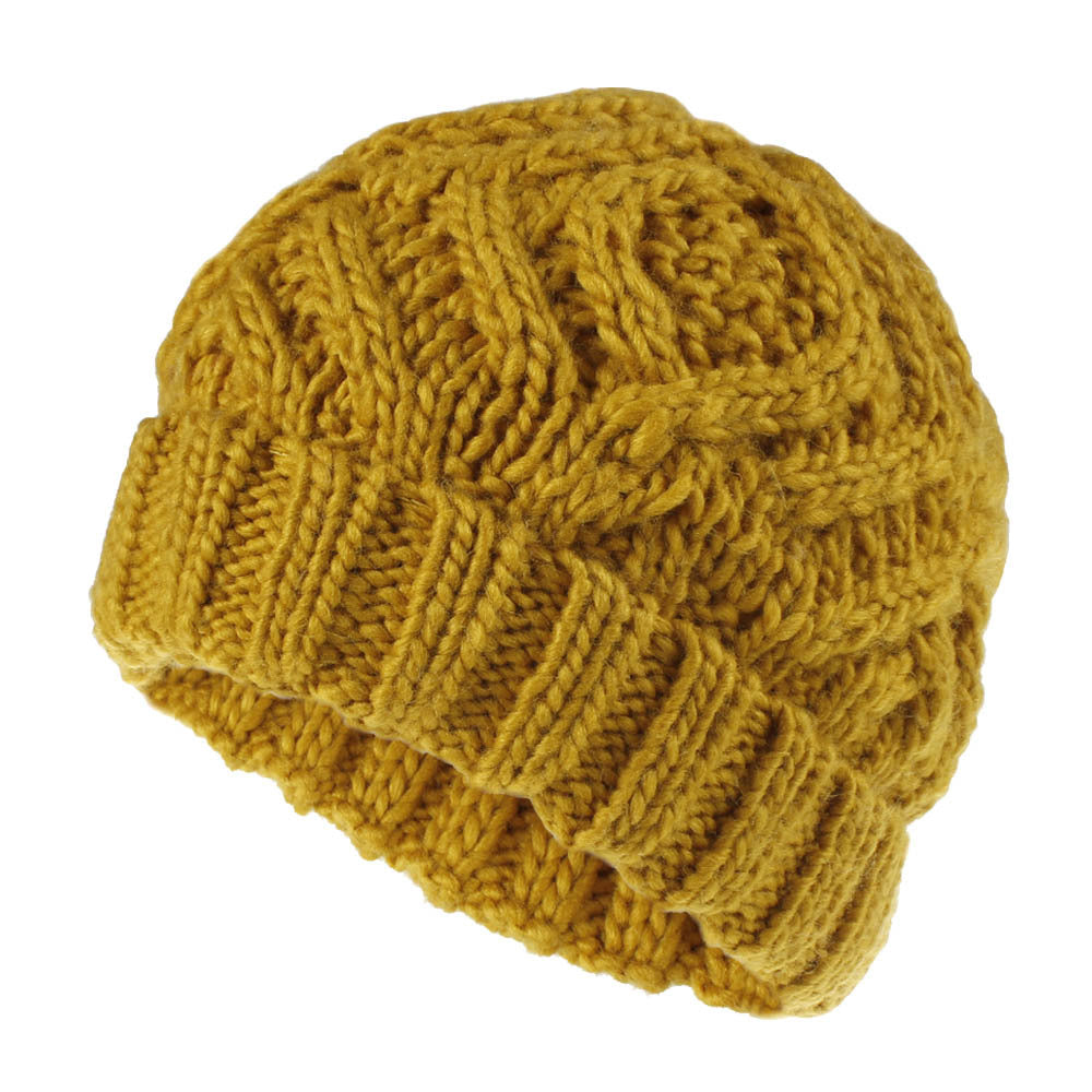 Diamond Knit Wool Hat - Cozy Autumn/Winter Style Additional Image 7