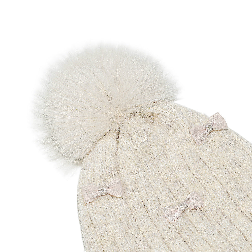Girls' Bow Earflap Knit Hat - Cozy Winter Style Additional Image 7