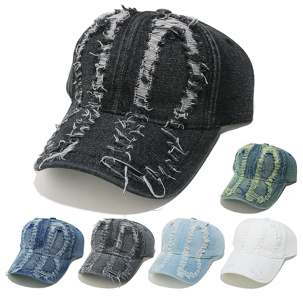 Vintage Washed Distressed Denim Baseball Cap Additional Image 7