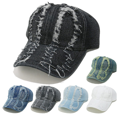 Vintage Washed Distressed Denim Baseball Cap Additional Image 7