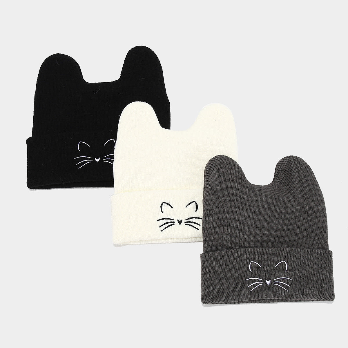 Cute Cat Ear Knit Beanie - College Style Additional Image 7