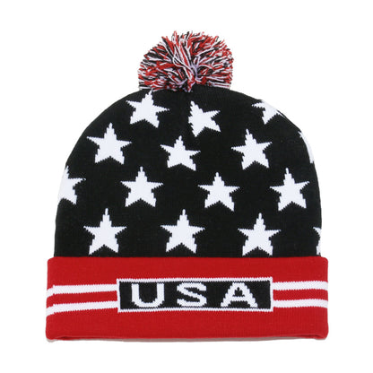 USA Flag Knit Beanie - Patriotic Winter Hat Additional Image 7