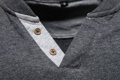 Men's Cotton Blend V-Neck Long Sleeve Tee Additional Image 7