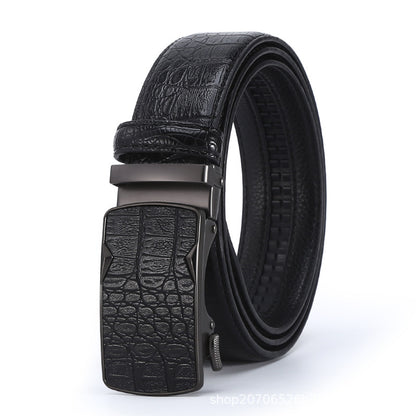 Men's Crocodile Leather Belt - Auto Buckle Additional Image 7