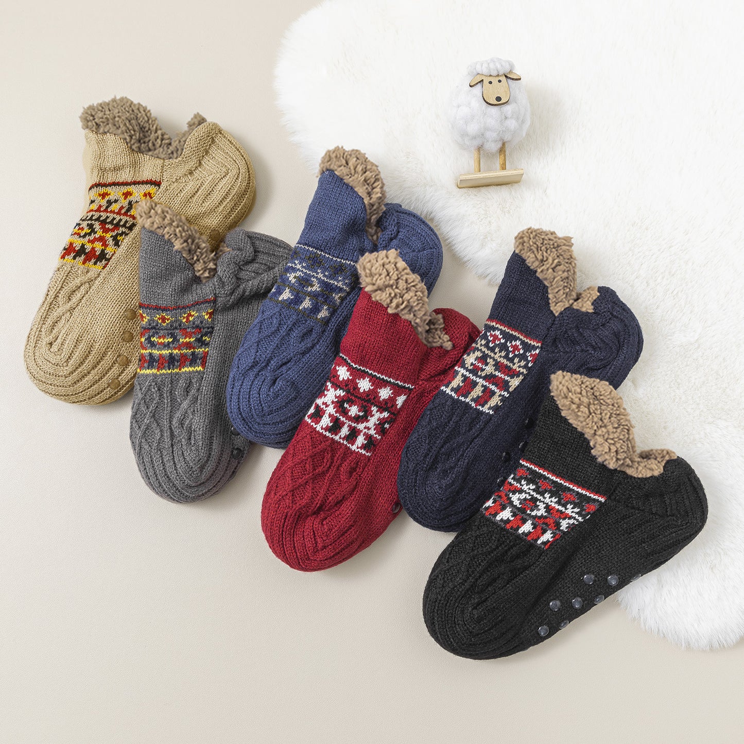 Cozy Fleece-Lined Winter Floor Socks for Women Additional Image 7