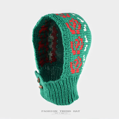 Floral Knit Balaclava Hat - Cozy Winter Warmth Additional Image 7