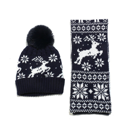 Kids Christmas Elk Knit Hat & Scarf Set Additional Image 7
