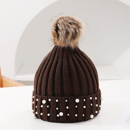 Pearl Knit Pom-Pom Beanie - Cozy Winter Hat Additional Image 8