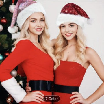 Sparkling Sequin Christmas Hat - Oversized Festive Fun Additional Image 8