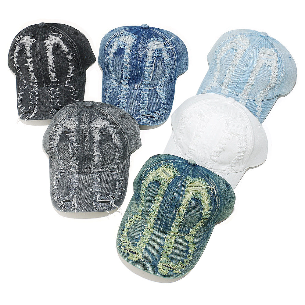 Vintage Washed Distressed Denim Baseball Cap Additional Image 8