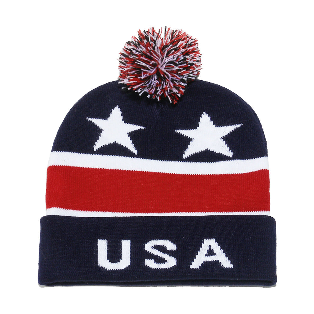 USA Flag Knit Beanie - Patriotic Winter Hat Additional Image 8