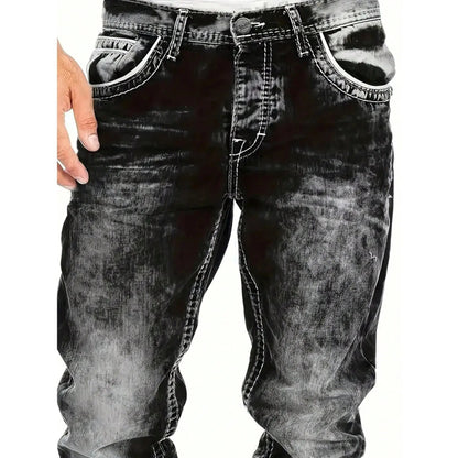 Vintage Wash Straight Leg Hip Hop Jeans Additional Image 8