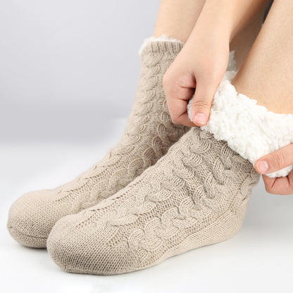 Cozy Fleece-Lined Grip Socks for Winter Comfort Additional Image 8