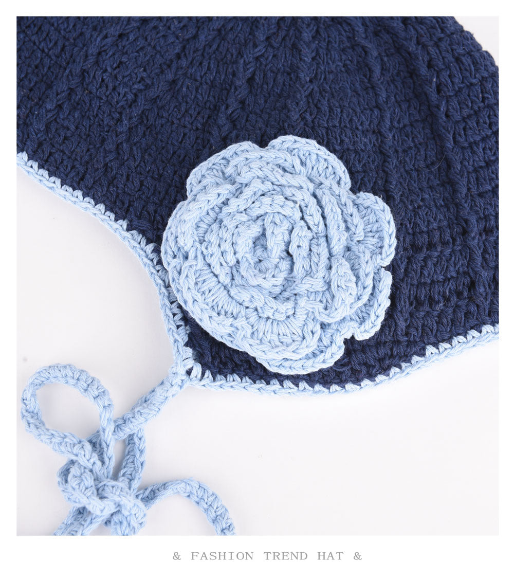 Hand-Knit Floral Beret: Cozy Retro Winter Hat Additional Image 8