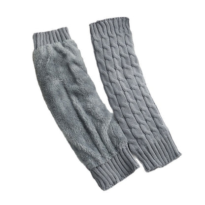 Cozy Wool Blend Leg Warmers - Korean Twist Knit Additional Image 8