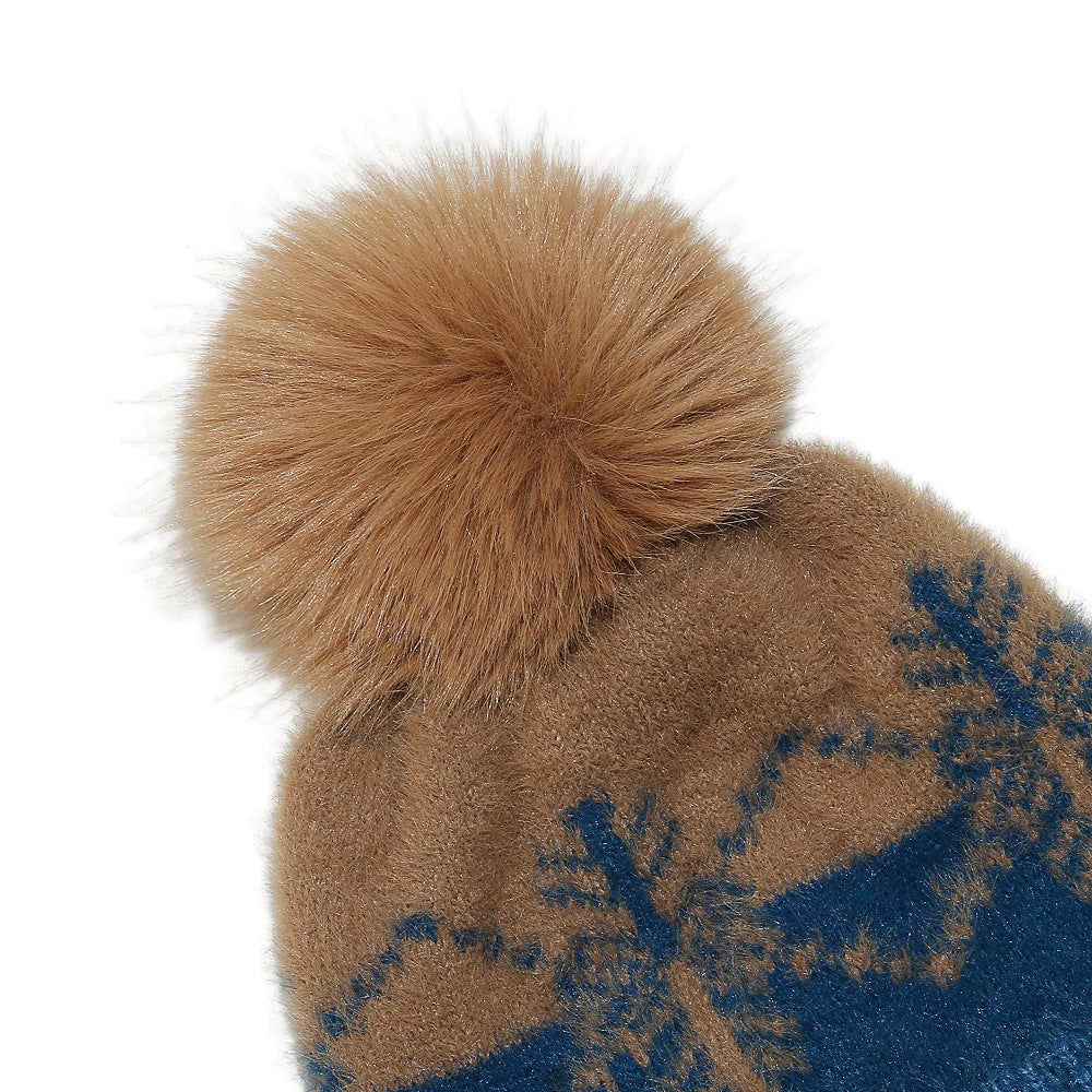 Cozy Faux Fur Snowflake Knit Beanie Additional Image 8