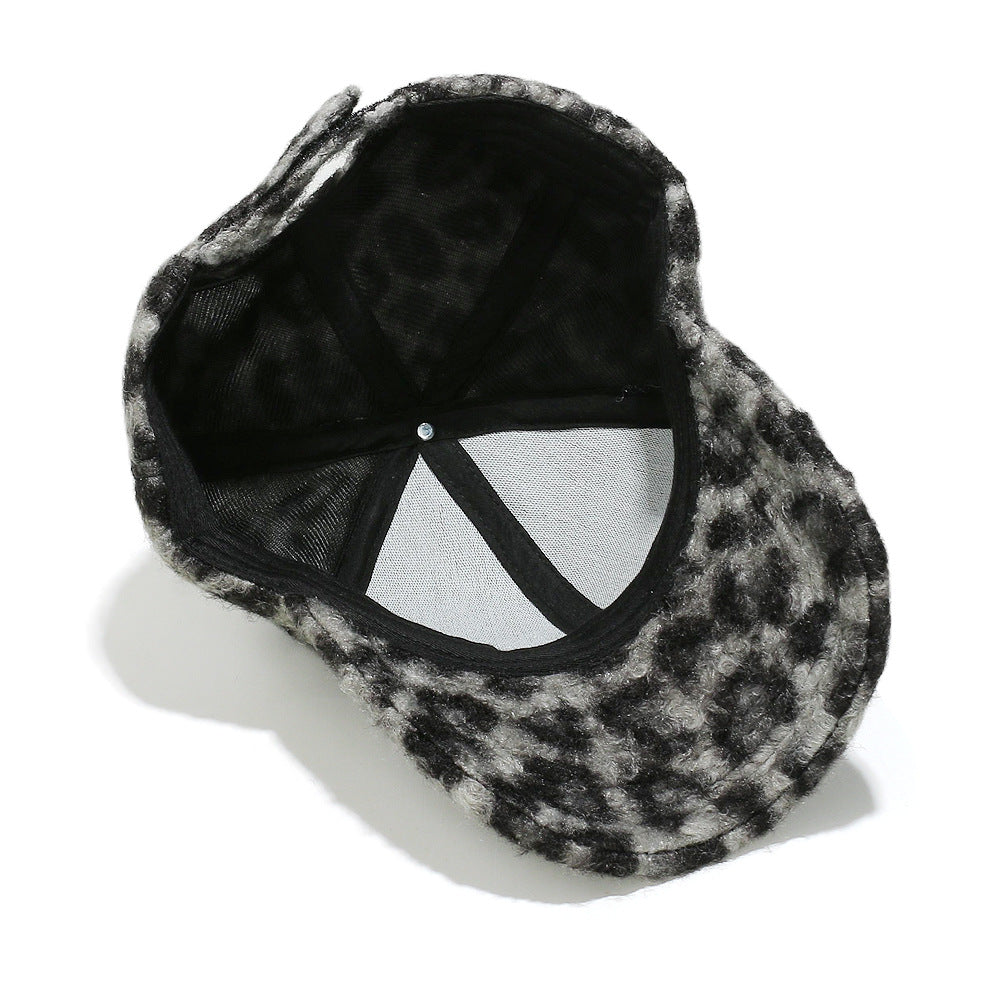 Cute Bear Ear Leopard Print Fuzzy Baseball Cap Additional Image 8