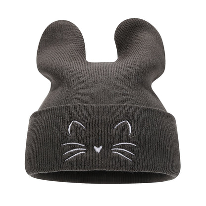 Cute Cat Ear Knit Beanie - College Style Additional Image 8