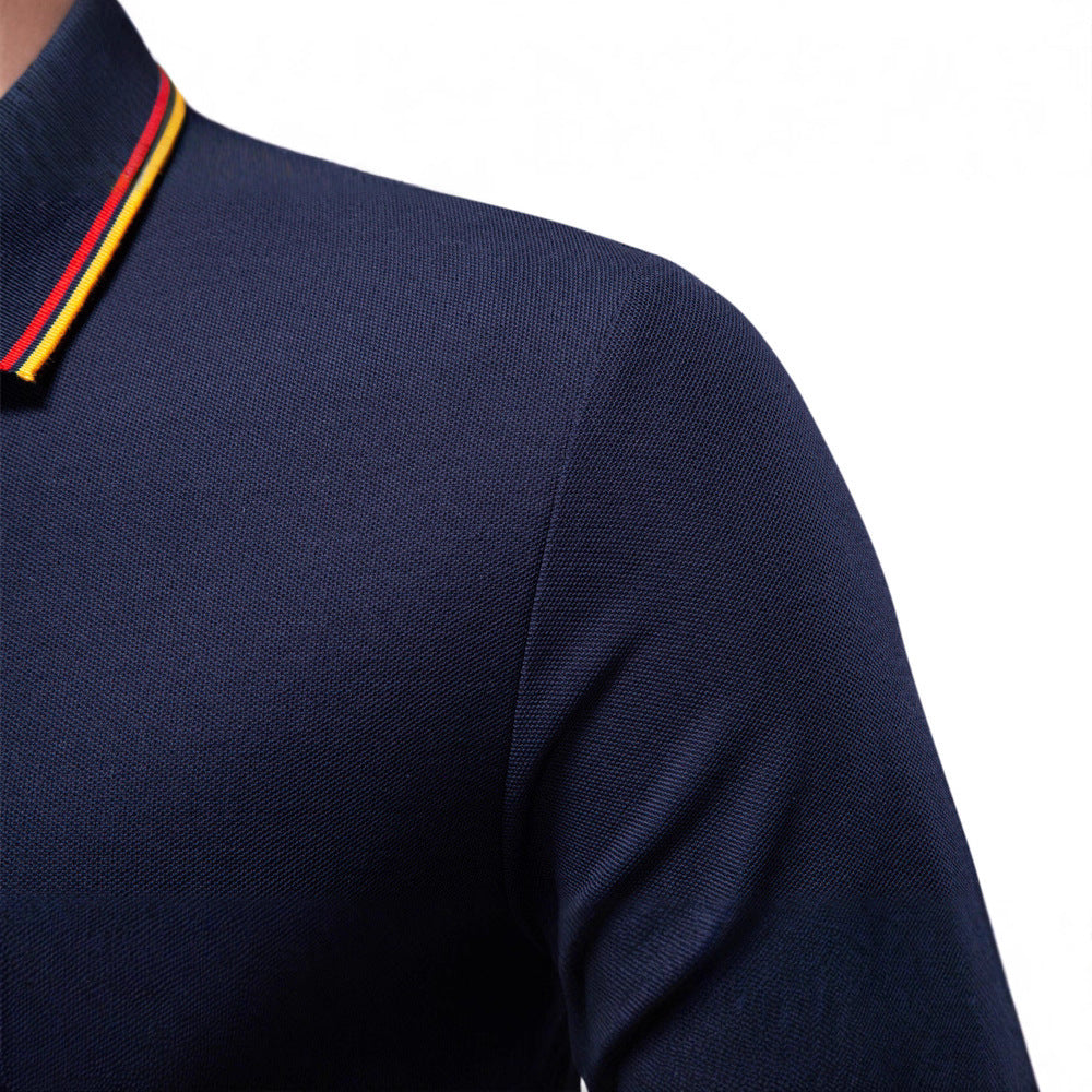 Men's Classic Fall Long-Sleeve Polo Shirt Additional Image 8