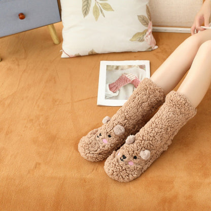 Cozy Bear Plush Velvet Socks - Warm & Cute Winter Sleepwear Additional Image 8