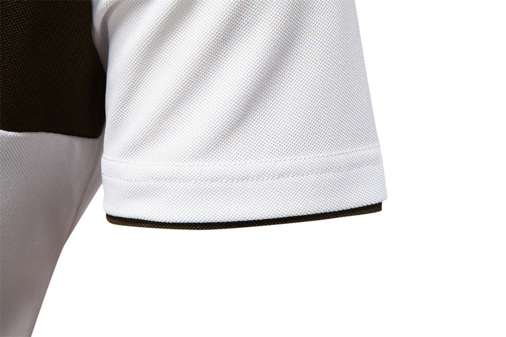 Men's Fawn Embroidered V-Neck Polo Shirt Additional Image 8