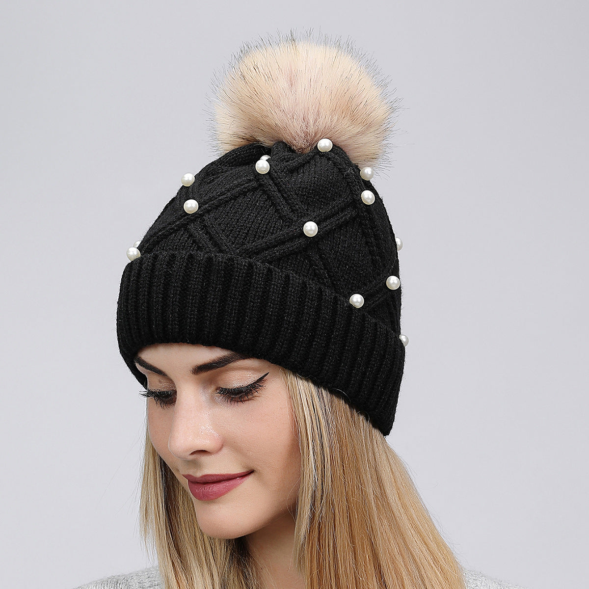 Pearl Knit Beanie: Cozy Korean Style Warmth Additional Image 8